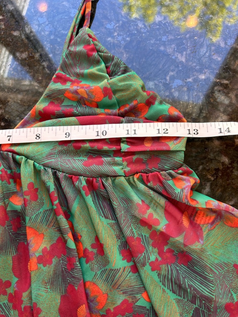 Urban Outfitters Lila Ruched Ruffled Cropped Cami. Tropical. Floral. Babydoll. S - Picture 8 of 8